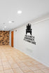 FD-MANCAVE-017 wall decal shown applied with correct perspective on a man cave wall
