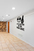 FD-MANCAVE-020 wall decal shown applied with correct perspective on a man cave wall