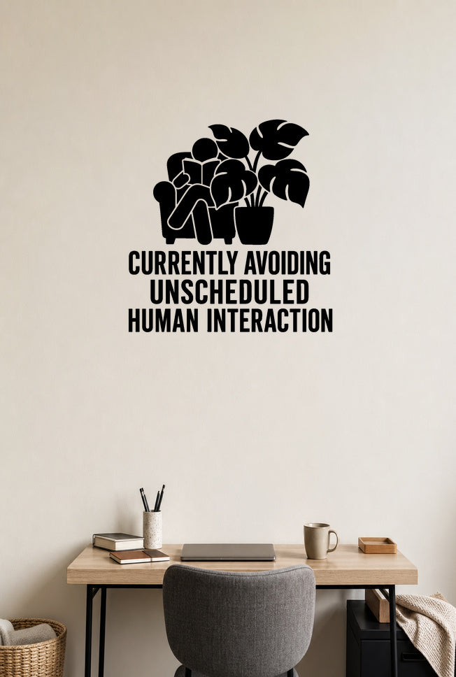 FD-NEW-FUNNY-003 removable wall decal shown in a distinct second room setting