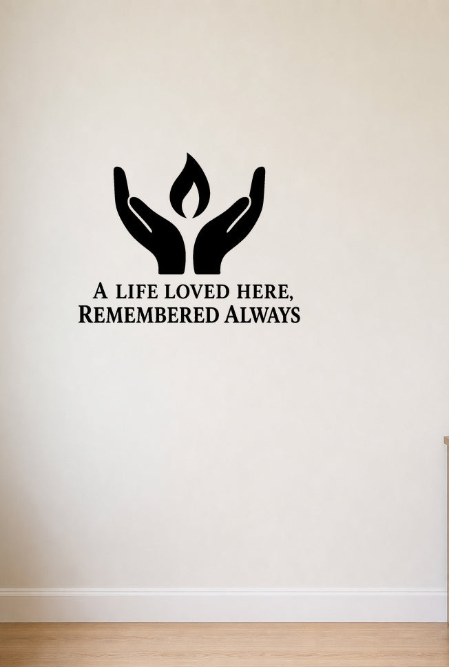 FD-NEW-MEMORIAL-004 removable wall decal shown in a distinct second room setting