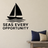 Seas Every Opportunity - Funny Ocean Wall Decal Vinyl Sticker Removable shown as a removable vinyl wall decal in a category-appropriate room
