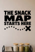 Alternate room view of the The Snack Map Starts Here removable vinyl wall decal.