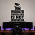 Alternate room view of the Worker Surveillance Is Not Innovation removable vinyl wall decal.