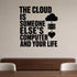 The Cloud Is Someone Else'S Computer And Your Life - AI Privacy Wall Decal removable vinyl wall decal shown on a smooth interior wall