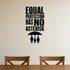 Alternate room view of the Equal Protection Has No Asterisk removable vinyl wall decal.