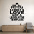 Alternate room view of the A Family Is Love Not a Legislative Template removable vinyl wall decal.