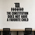 Alternate room view of the The Constitution Does Not Have a Favorite Child removable vinyl wall decal.
