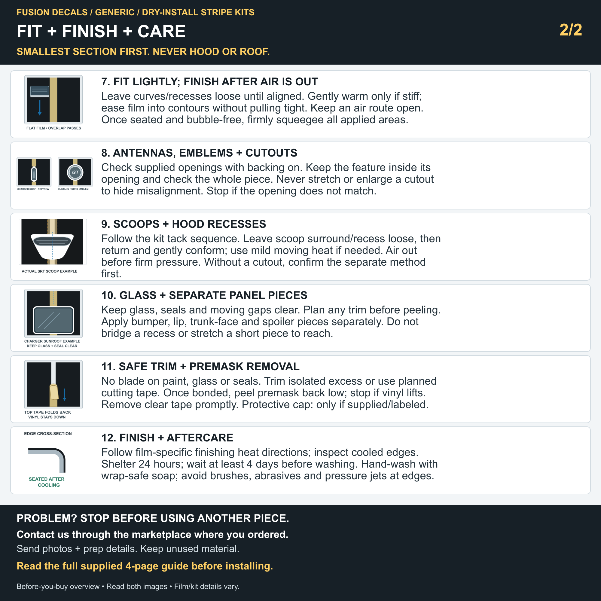 Fusion Decals generic racing stripe and livery installation guide 02 of 02, QR-free listing image