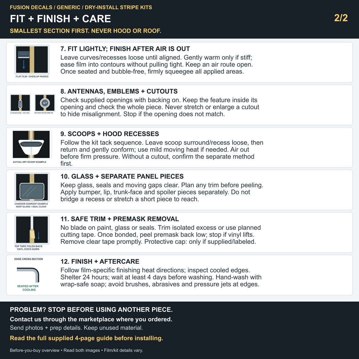 Fusion Decals generic racing stripe and livery installation guide 02 of 02, QR-free listing image