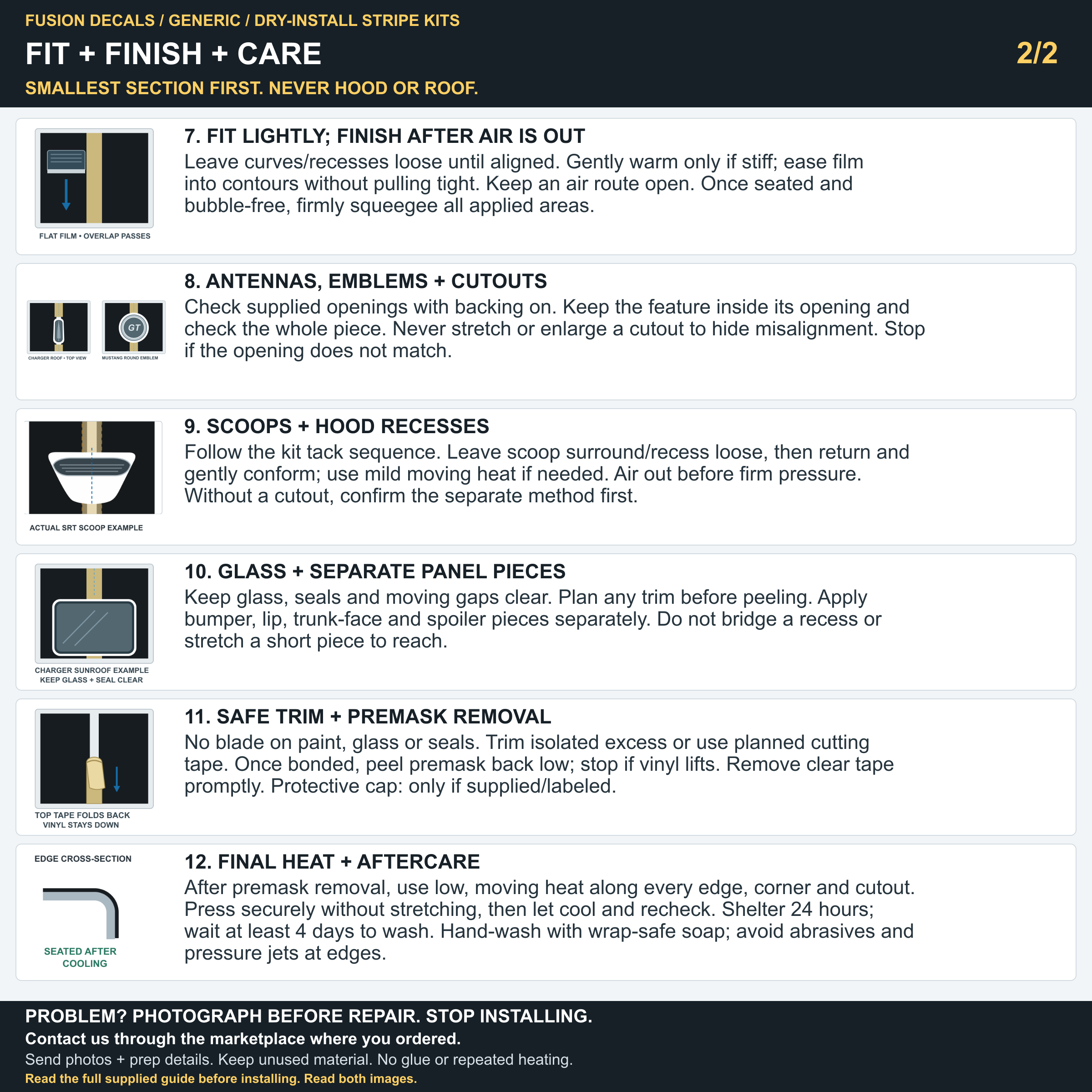 Fusion Decals generic racing stripe and livery installation guide 02 of 02, revision 11 QR-free listing image