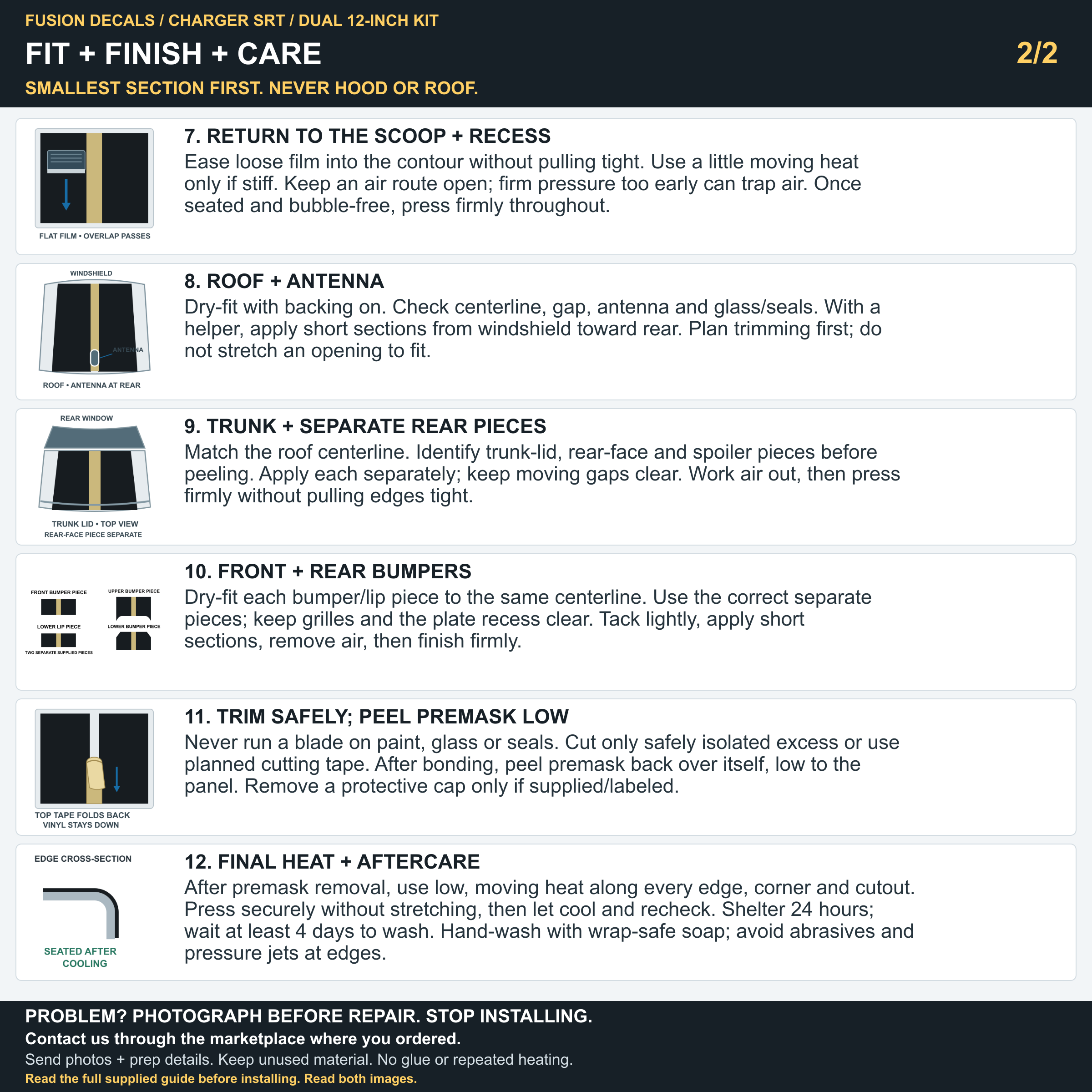 Fusion Decals Charger SRT Dual 12-inch installation guide 02 of 02, revision 11 QR-free listing image