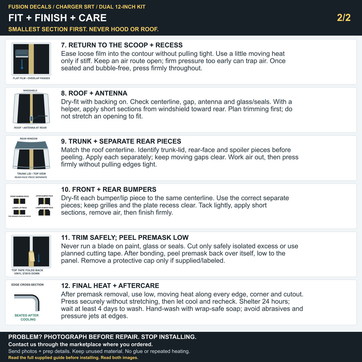 Fusion Decals Charger SRT Dual 12-inch installation guide 02 of 02, revision 11 QR-free listing image