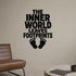 The Inner World Leaves Footprints removable vinyl wall decal shown in a styled room.