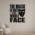 Alternate room view of the The Mask Is Not the Whole Face removable vinyl wall decal.