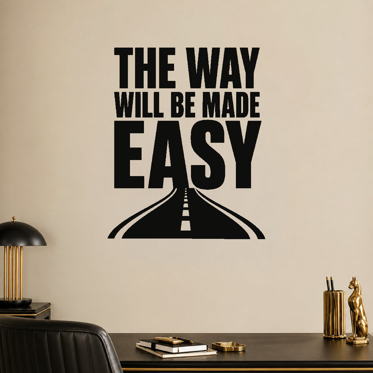 Alternate room view of the The Way Will Be Made Easy removable vinyl wall decal.