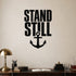 Stand Still removable vinyl wall decal shown in a styled room.