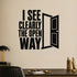 I See Clearly the Open Way removable vinyl wall decal shown in a styled room.