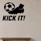Kick It! - Soccer Sports Wall Decal Vinyl Sticker Removable shown as a removable vinyl wall decal in a category-appropriate room