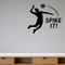 Spike It! - Volleyball Sports Wall Decal Vinyl Sticker Removable shown as a removable vinyl wall decal in a category-appropriate room