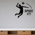 Spike It! - Volleyball Sports Wall Decal Vinyl Sticker Removable shown as a removable vinyl wall decal in a category-appropriate room