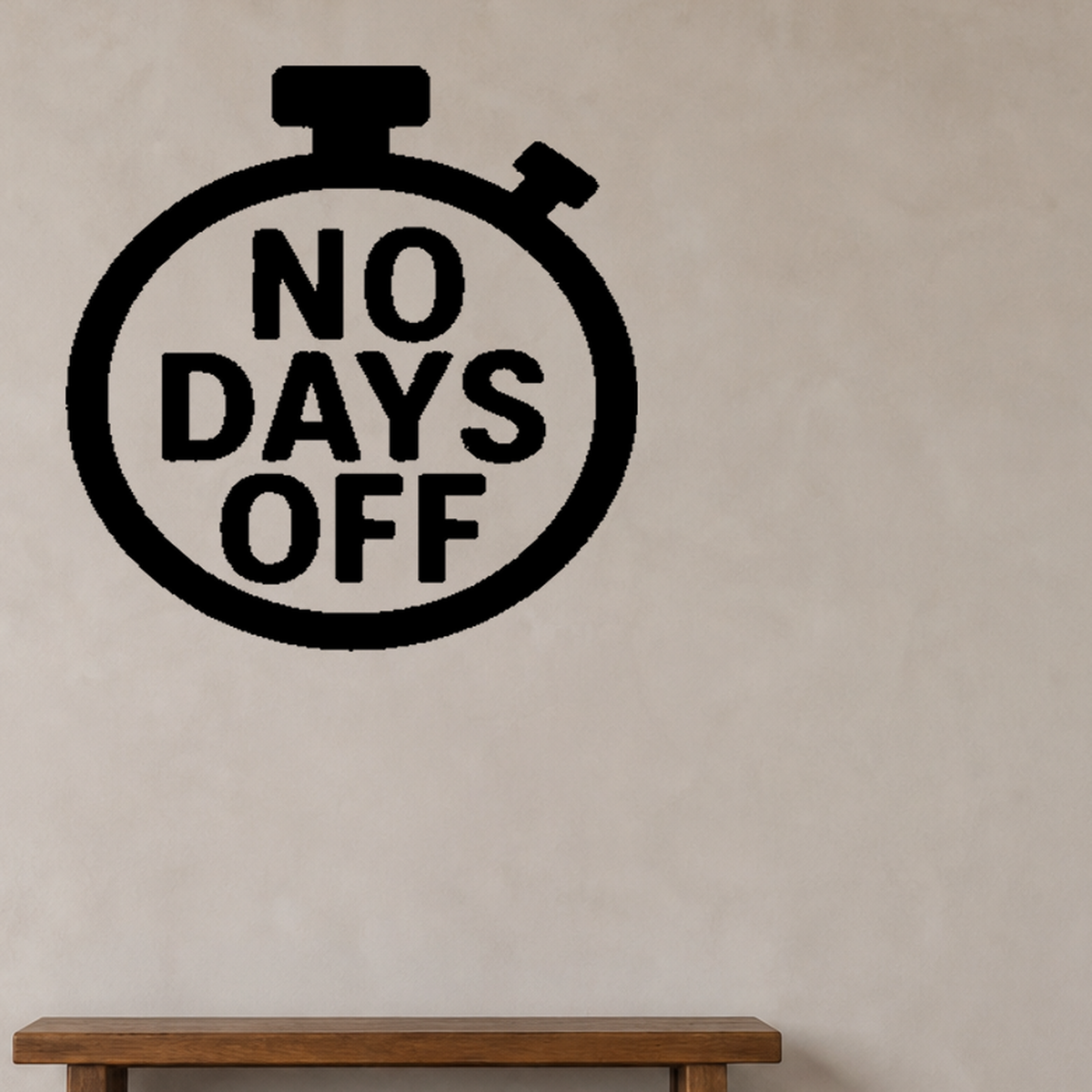 No Days Off - Sports Motivation Wall Decal Vinyl Sticker Removable shown as a removable vinyl wall decal in a category-appropriate room