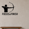 Focus & Finish - Archery Sports Wall Decal Vinyl Sticker Removable shown as a removable vinyl wall decal in a category-appropriate room
