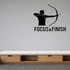 Focus & Finish - Archery Sports Wall Decal Vinyl Sticker Removable shown as a removable vinyl wall decal in a second room setting