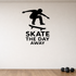 Skate the Day Away - Skateboarding Sports Wall Decal Vinyl Sticker Removable shown as a removable vinyl wall decal in a second room setting