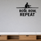 Row, Row, Repeat - Rowing Sports Wall Decal Vinyl Sticker Removable shown as a removable vinyl wall decal in a category-appropriate room