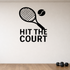 Hit the Court - Tennis Sports Wall Decal Vinyl Sticker Removable shown as a removable vinyl wall decal in a second room setting