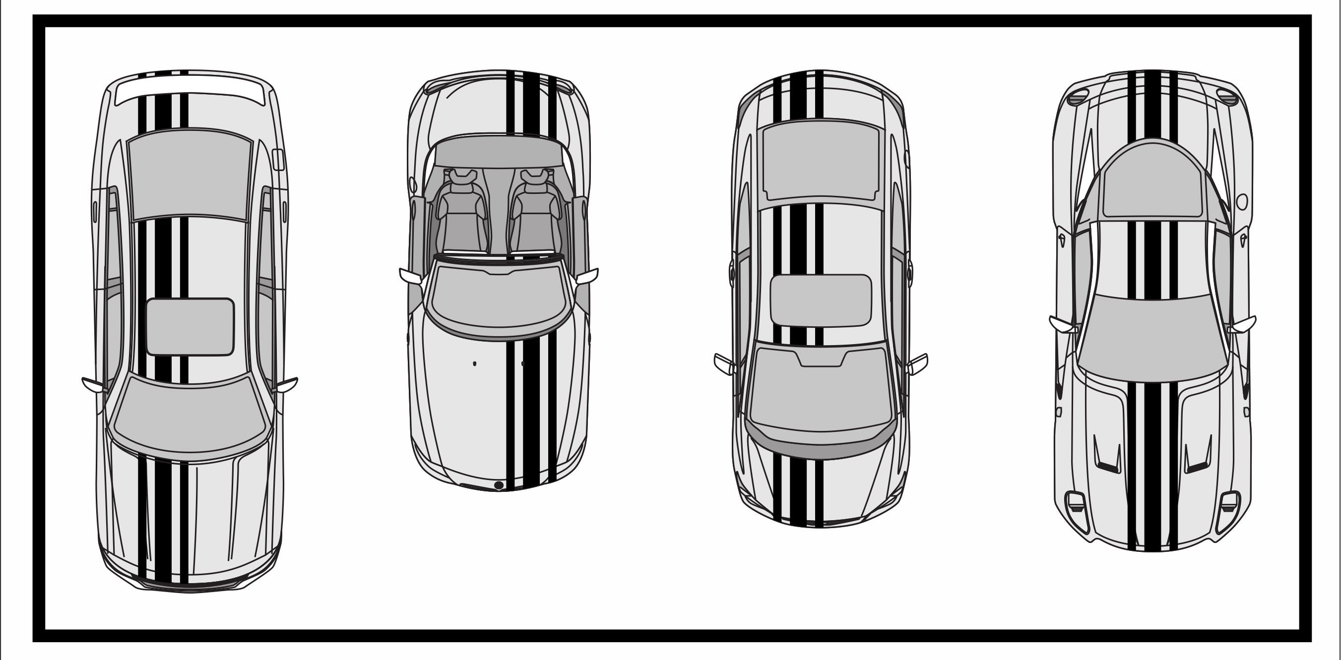 Racing Stripes & pinstripes [3x] 3" , 6", 3" x 70" Self Healing Air Release Vinyl Fits All Vehicles