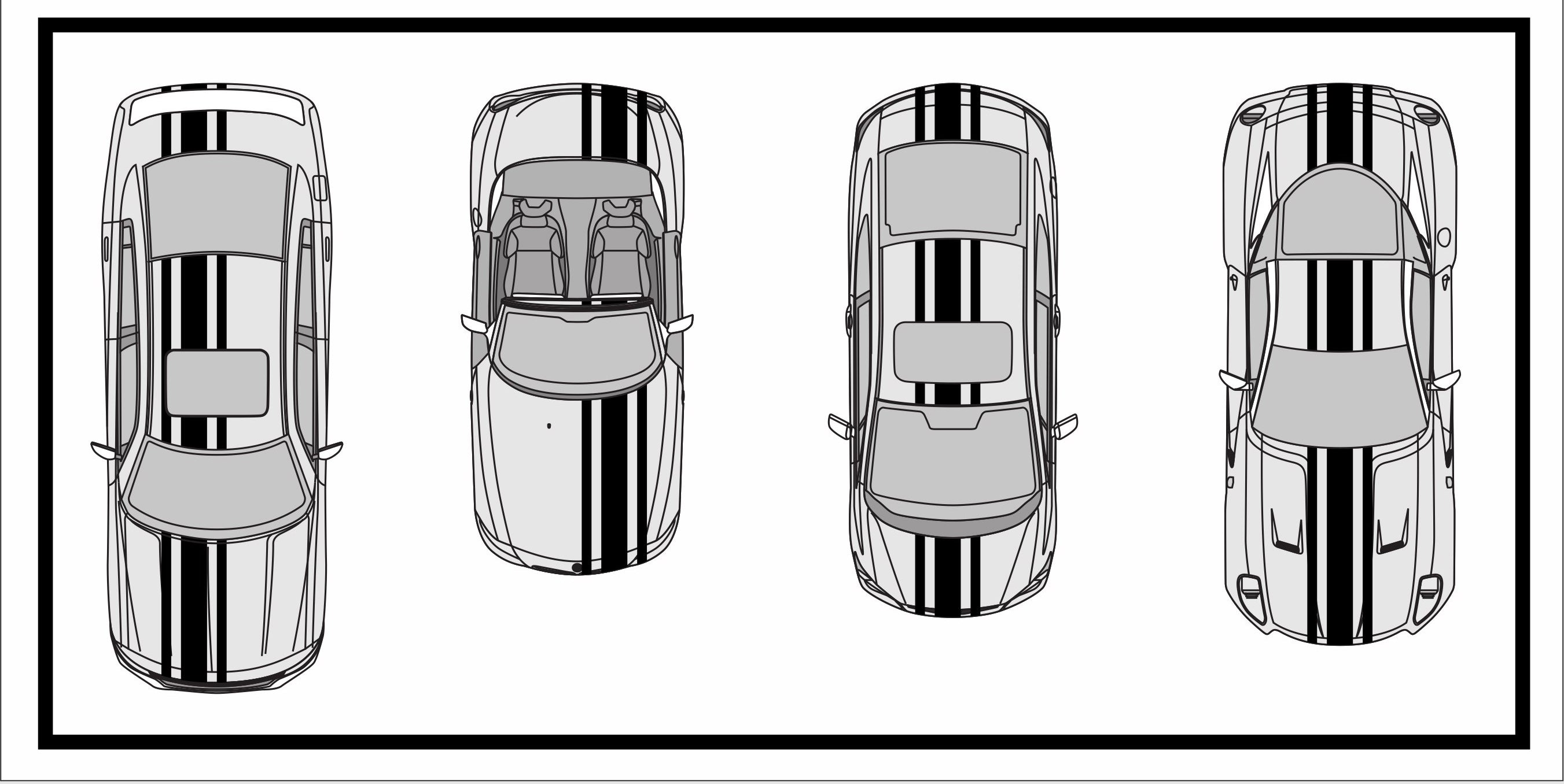 Racing Stripes & pinstripes [3x] 3" , 8", 3" x 70" Self Healing Air Release Vinyl Fits All Vehicles