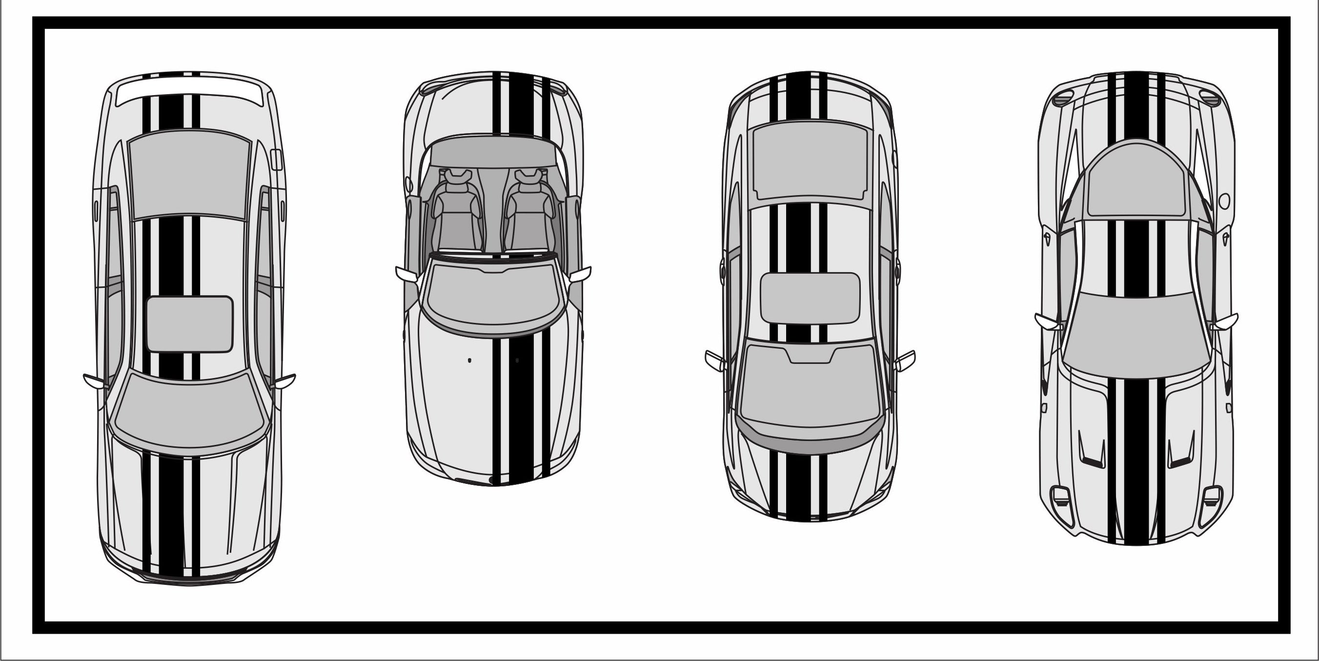 Racing Stripes & pinstripes [3x] 3" , 9", 3" x 68" Self Healing Vinyl Fits All Vehicles