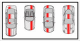 Racing Stripes & pinstripes [3x] 3" , 6", 3" x 70" Self Healing Air Release Vinyl Fits All Vehicles