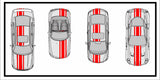 Racing Stripes & pinstripes [3x] 3" , 9", 3" x 70" Self Healing Air Release Vinyl Fits All Vehicles