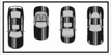 Racing Stripes & pinstripes [3x] 3" , 9", 3" x 70" Self Healing Air Release Vinyl Fits All Vehicles