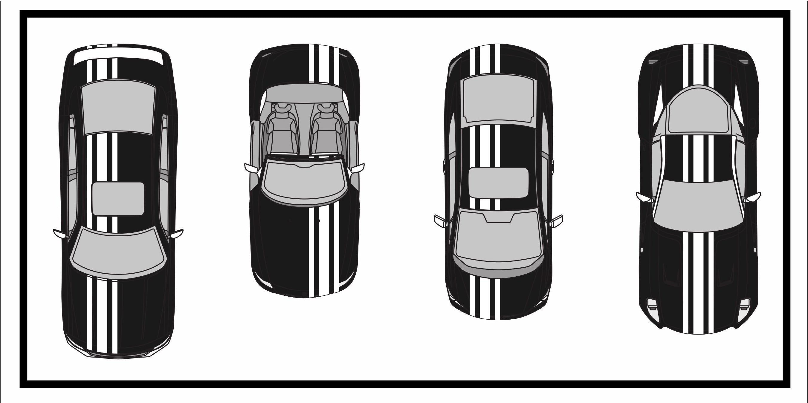 Racing Stripes & pinstripes [3x] 3" , 6", 3" x 70" Self Healing Air Release Vinyl Fits All Vehicles
