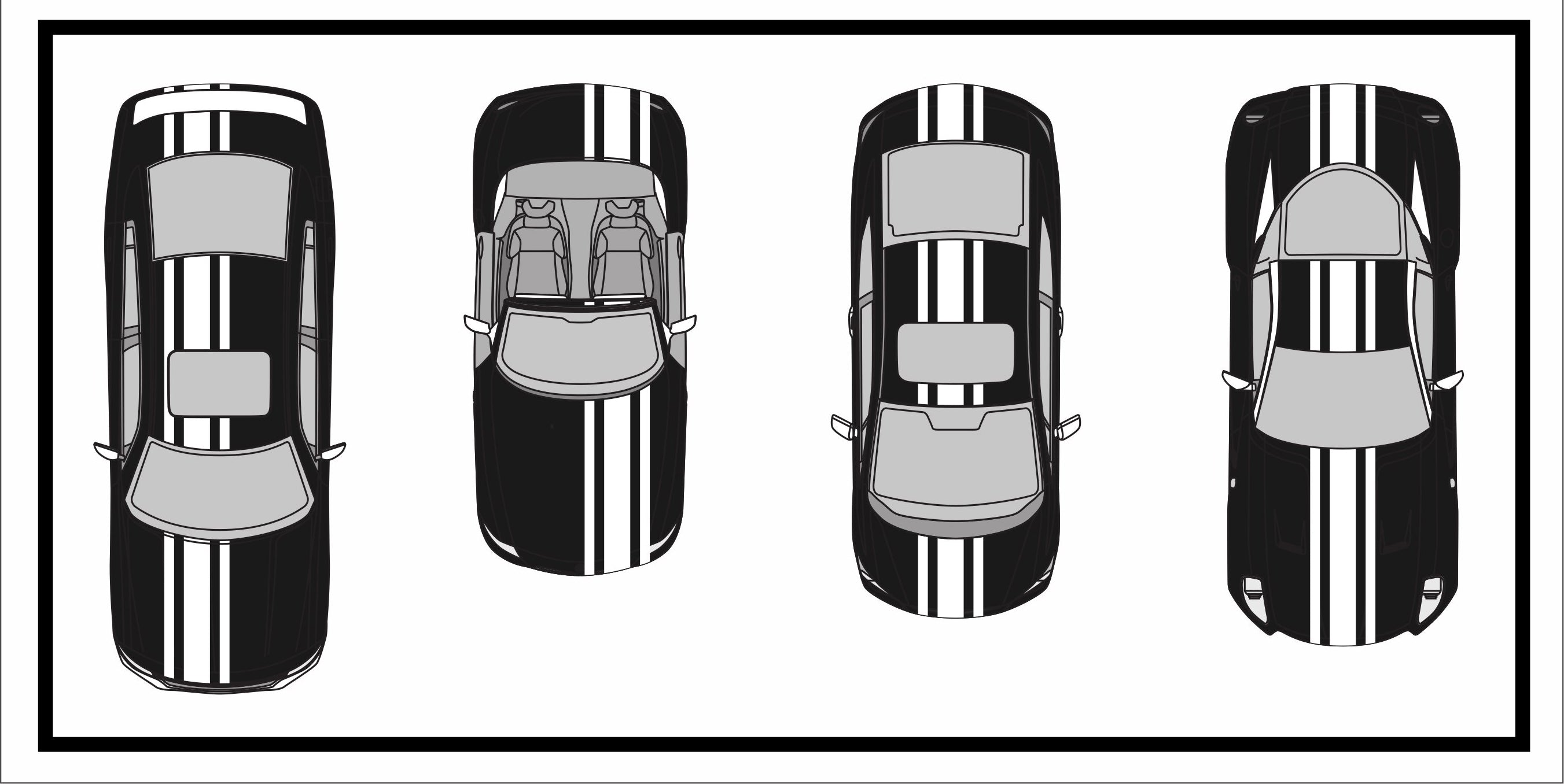 Racing Stripes & pinstripes [3x] 3" , 8", 3" x 70" Self Healing Air Release Vinyl Fits All Vehicles