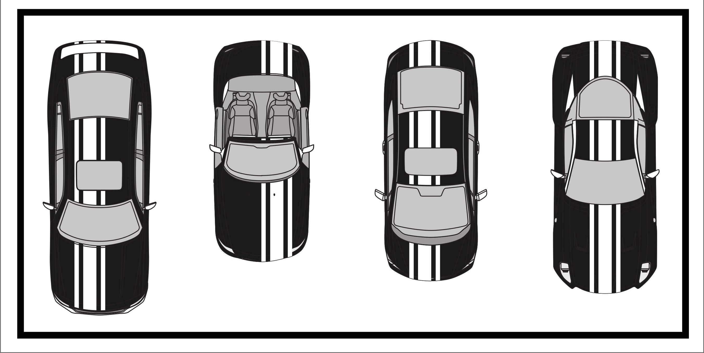 Racing Stripes & pinstripes [3x] 3" , 9", 3" x 68" Self Healing Vinyl Fits All Vehicles