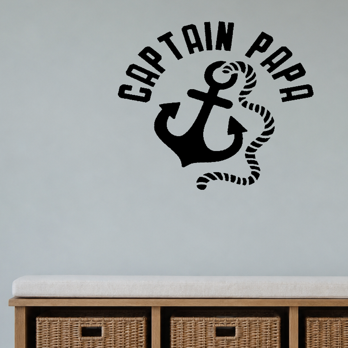I'd rather be boating Removable Vinyl Decal for Interior Walls shown as a removable vinyl wall decal in a category-appropriate room