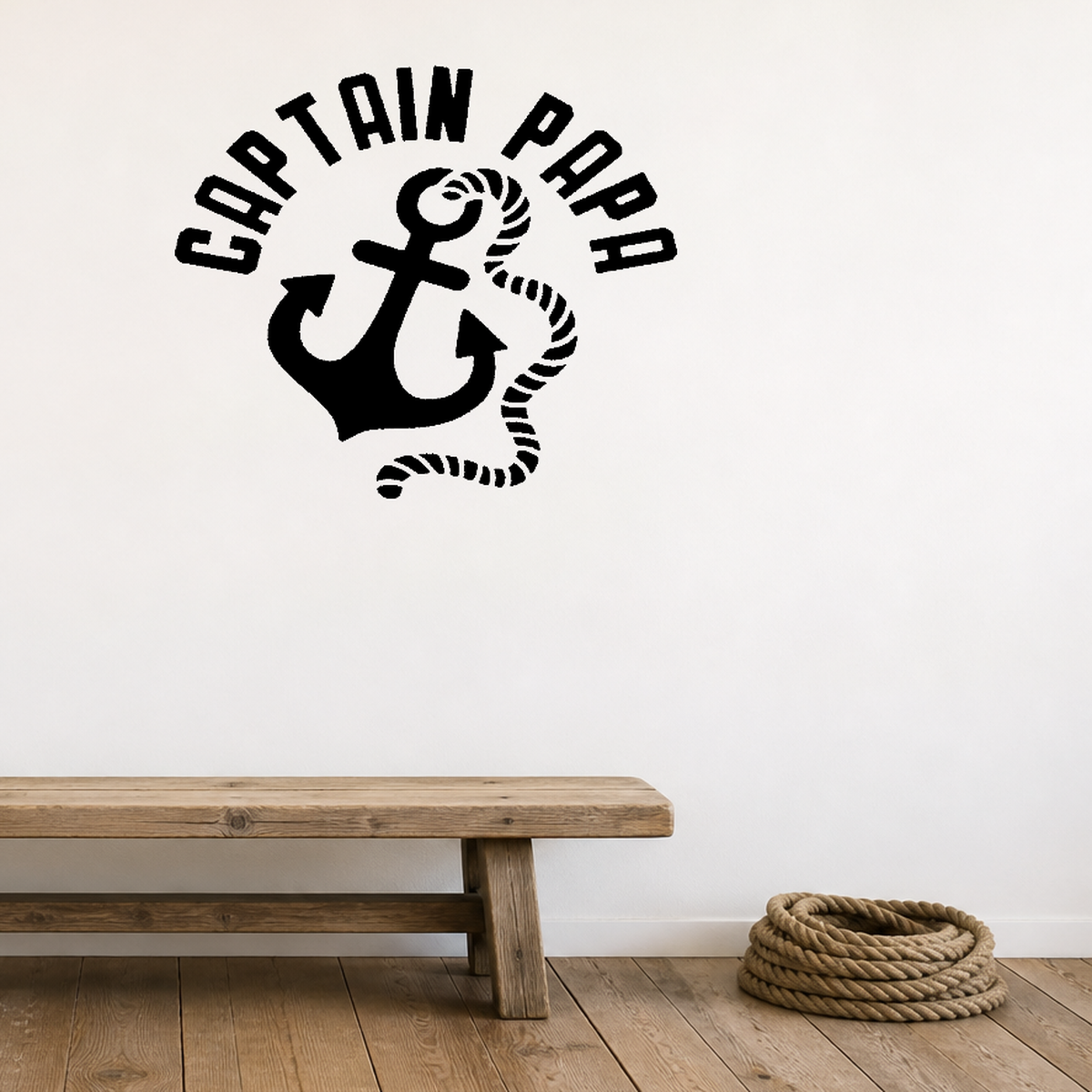 I'd rather be boating Removable Vinyl Decal for Interior Walls shown as a removable vinyl wall decal in a second room setting