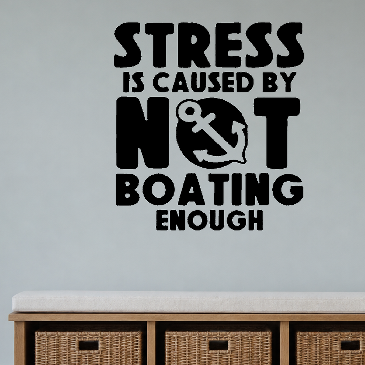 Captain Papa anchor Removable Vinyl Decal for Interior Walls shown as a removable vinyl wall decal in a category-appropriate room