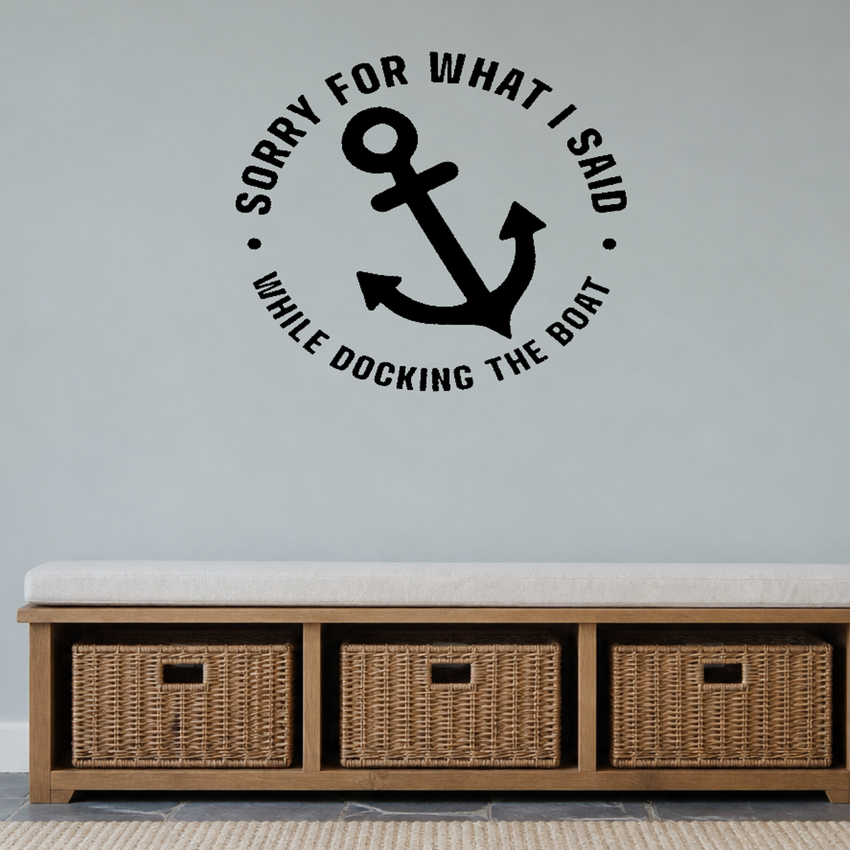 Sorry for what I said Removable Vinyl Decal for Interior Walls shown as a removable vinyl wall decal in a second room setting