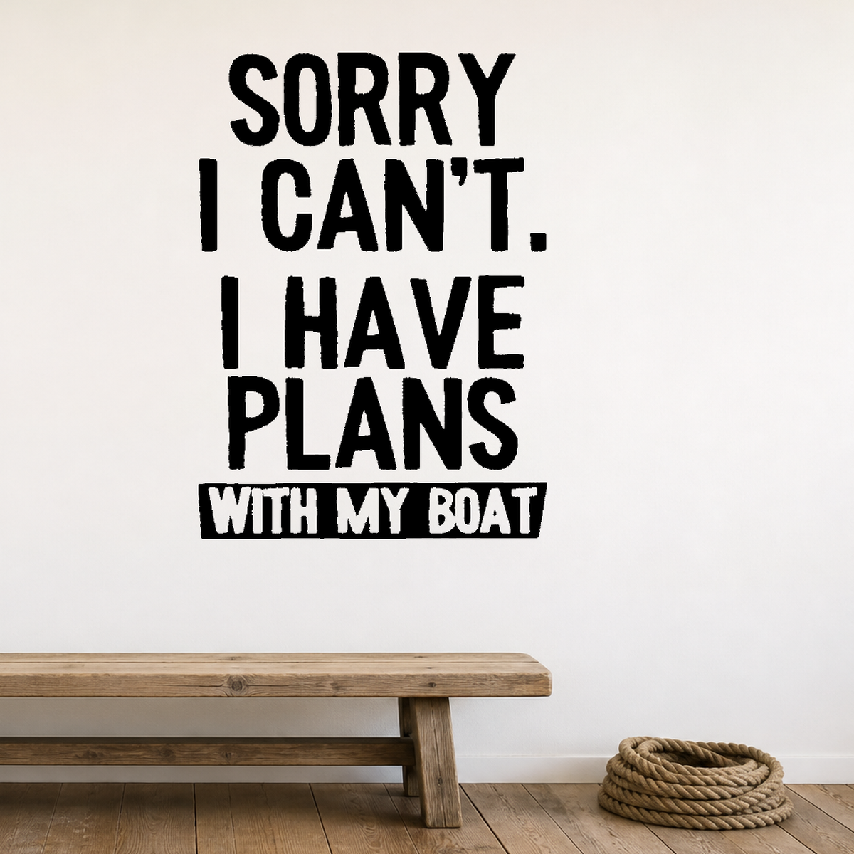 Sorry can't, my boat Style 2 Removable Vinyl Decal for Interior Walls shown as a removable vinyl wall decal in a category-appropriate room