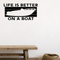 Heartbeat boat Removable Vinyl Decal for Interior Walls shown as a removable vinyl wall decal in a category-appropriate room