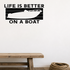 Heartbeat boat Removable Vinyl Decal for Interior Walls shown as a removable vinyl wall decal in a category-appropriate room