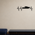 Heartbeat boat Style 2 Removable Vinyl Decal for Interior Walls shown as a removable vinyl wall decal in a second room setting