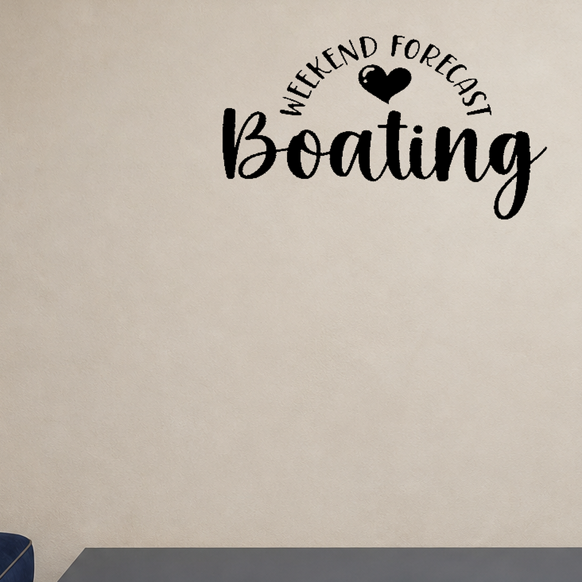 Boating forecast Style 3 Removable Vinyl Decal for Interior Walls shown as a removable vinyl wall decal in a category-appropriate room