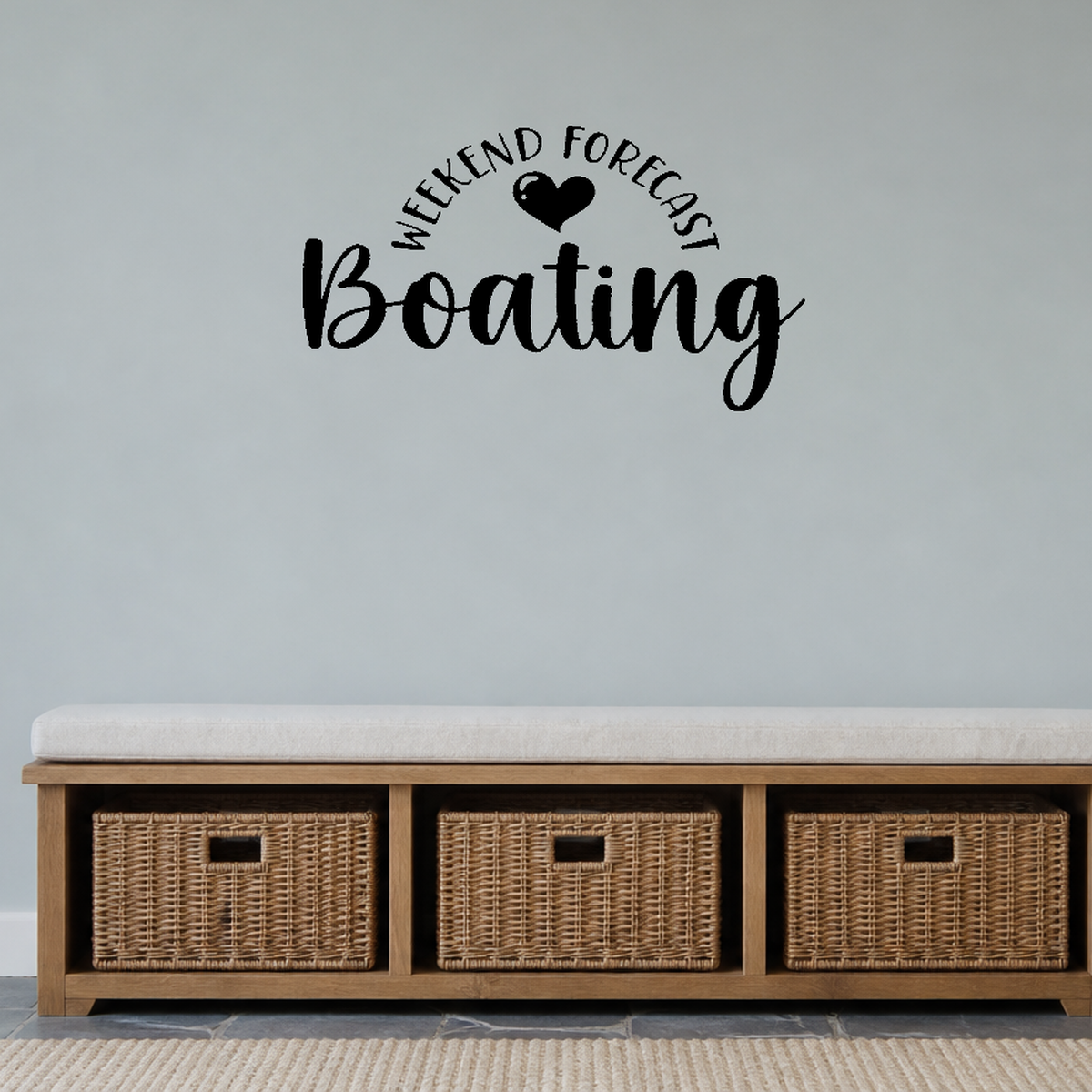 Boating forecast Style 3 Removable Vinyl Decal for Interior Walls shown as a removable vinyl wall decal in a second room setting