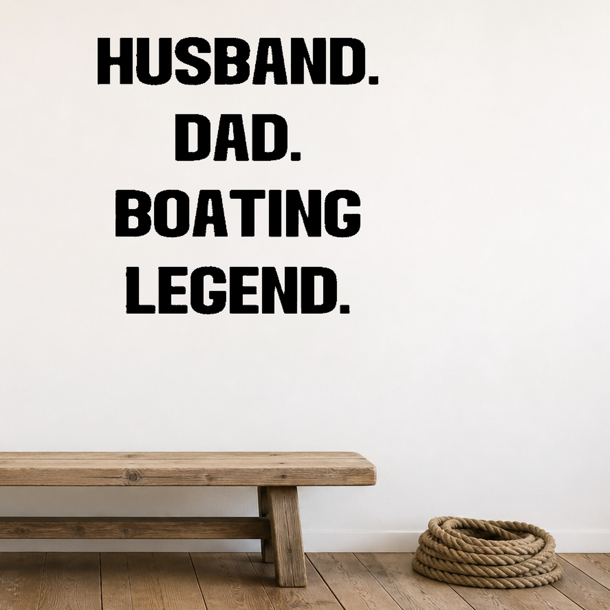 Feelin' Nauti anchor Removable Vinyl Decal for Interior Walls shown as a removable vinyl wall decal in a second room setting